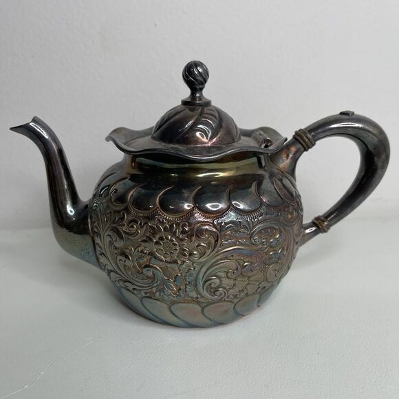 Pairpoint Mfg Co Antique 329 Tea Set Teapot Creamer Sugar Pot 4 Piece Set Rare - Picture 10 of 16